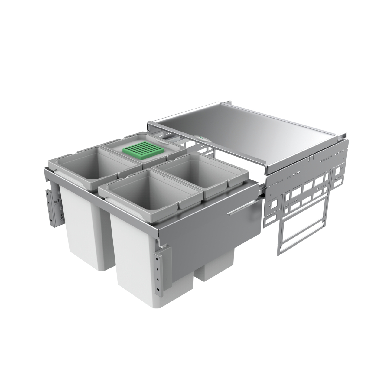 Naber Abfallsammler Cox Base 360 S/600-4 | 60 cm | Hellgrau | 4 Behälter