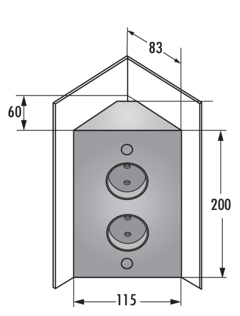 Naber Mira ES2 | 2-fach Eck-Steckdose | Edelstahl (7053140)