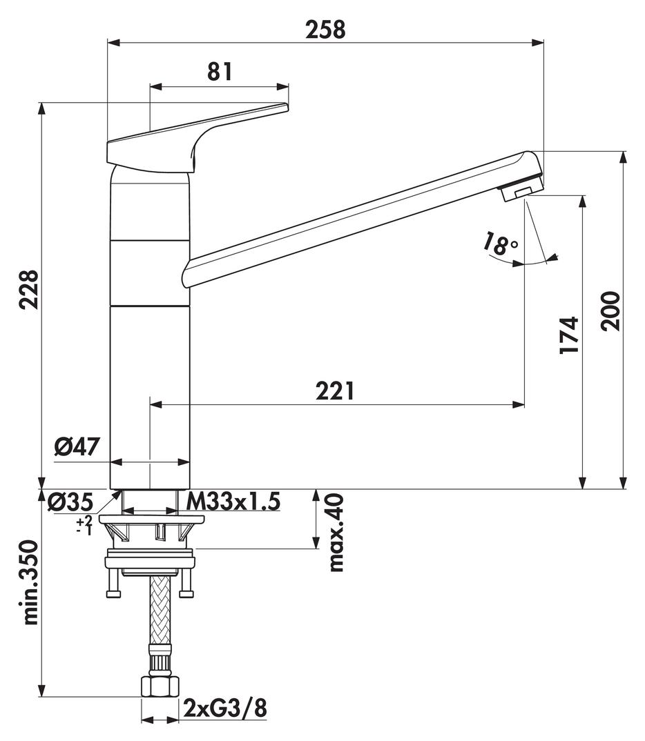 Ideal Standard Cerafit 3 | Küchenarmatur | Hochdruck | Chrom (5024154)