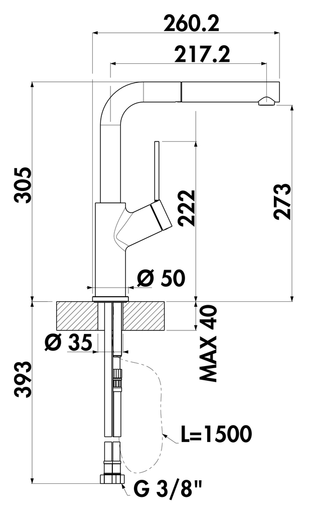 Armate Linea Mio 4 | Küchenarmatur | Hochdruck | Chrom (5011312)