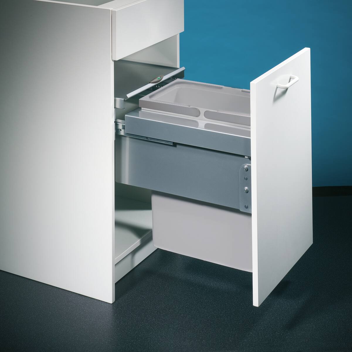 Naber Abfallsammler Cox Base 460 S/400-1 | 40 cm | Hellgrau | Mit Deckel | 1 Behälter