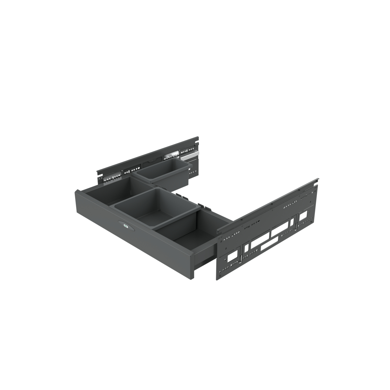 Naber Abfallsammler Cox Base-Board 600 | 60 cm | Anthrazit | 2 Behälter