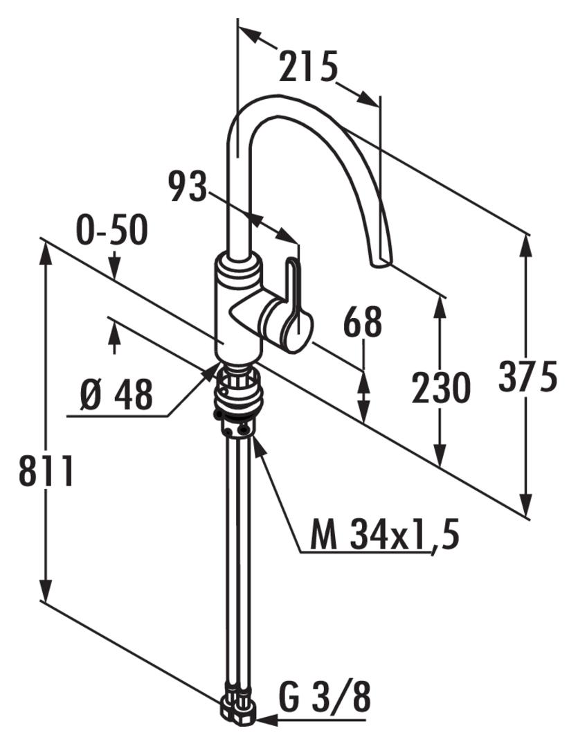 Kludi Bingo Star 3 | Fensterarmatur | Küchenarmatur | Hochdruck | Chrom (5023010)