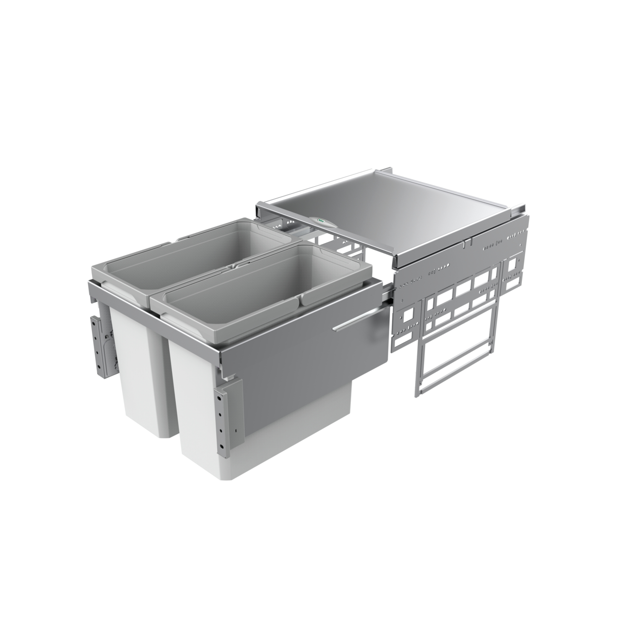 Naber Abfallsammler Cox Base 360 S/450-2 | 45 cm | Hellgrau | Mit Deckel | 2 Behälter