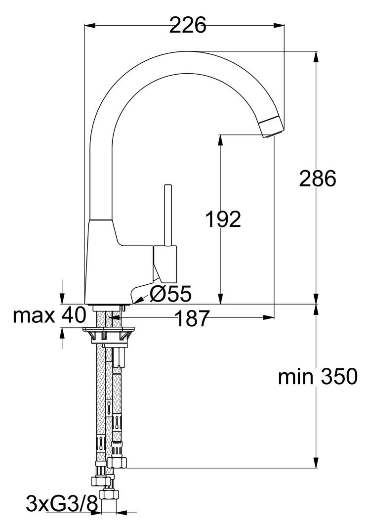 Ideal Standard Nora 1 | Küchenarmatur | Niederdruck | Chrom (5024062)