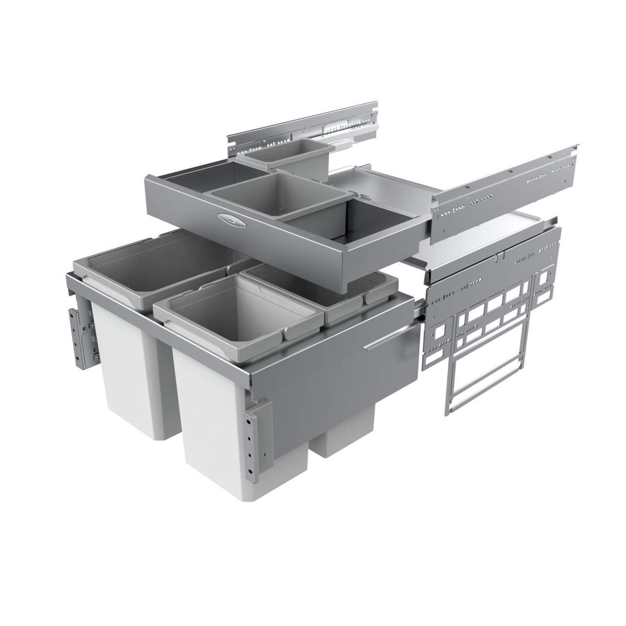 Naber Abfallsammler Cox Base 360 S/600-3 mit Base-Board | 60 cm | Hellgrau | 3 Behälter