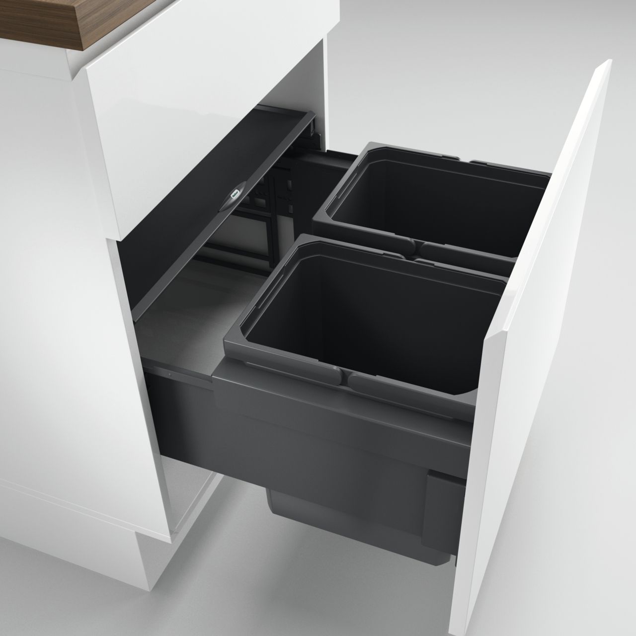 Naber Abfallsammler Cox Base 360 K/600-2 | 60 cm | Anthrazit | 2 Behälter