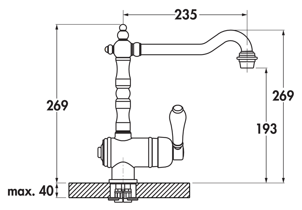 Armate Linea Passato 2 | Küchenarmatur | Hochdruck | Chrom (5011235)