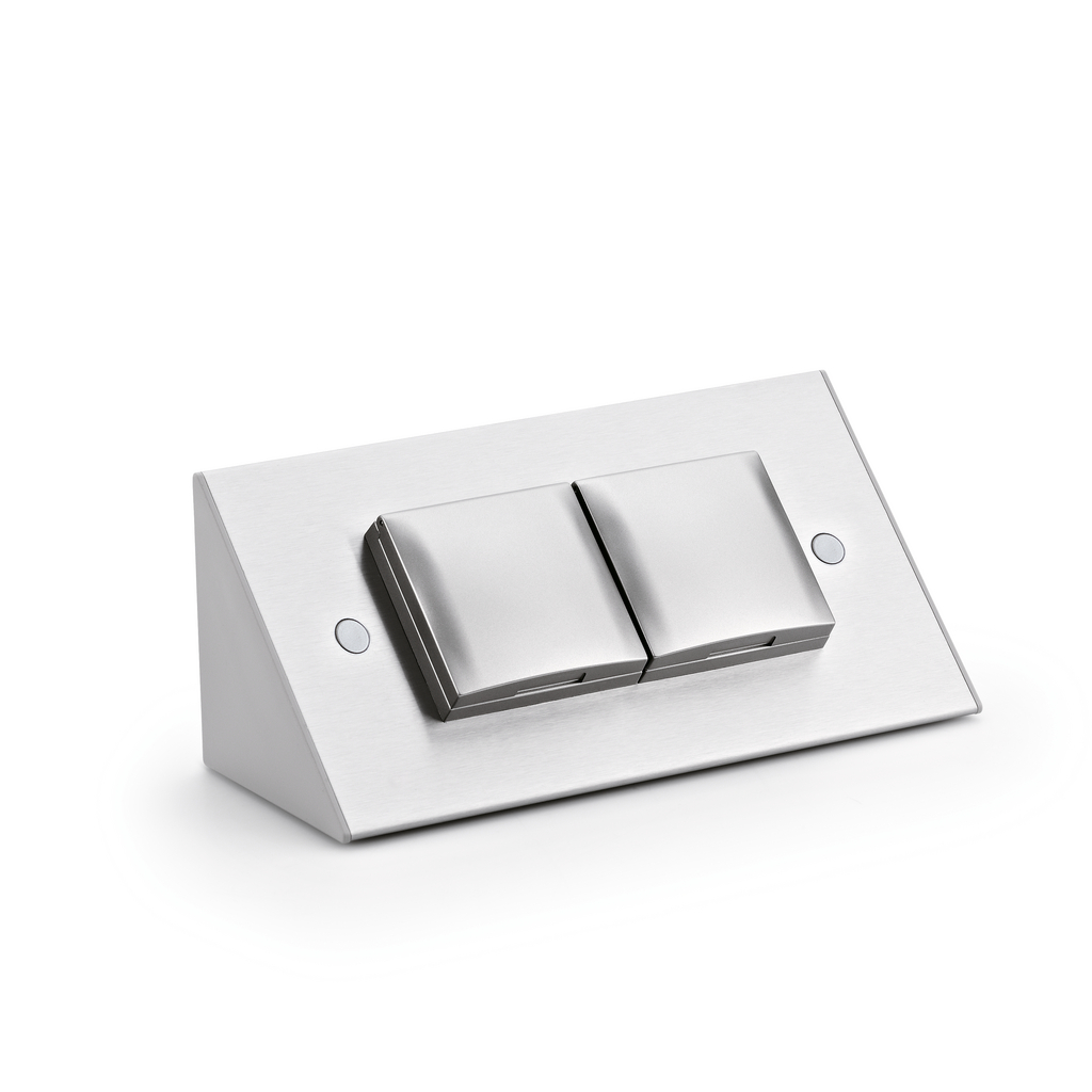 Naber Mira WA1 | 2-fach Wand-Steckdose | Edelstahl (7053048)