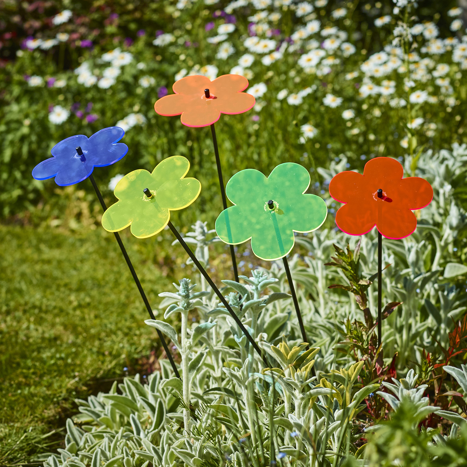 5x große Sonnenfänger SunCatcher Garten Dekoration H75cm Ø15cm Blossom, bunt