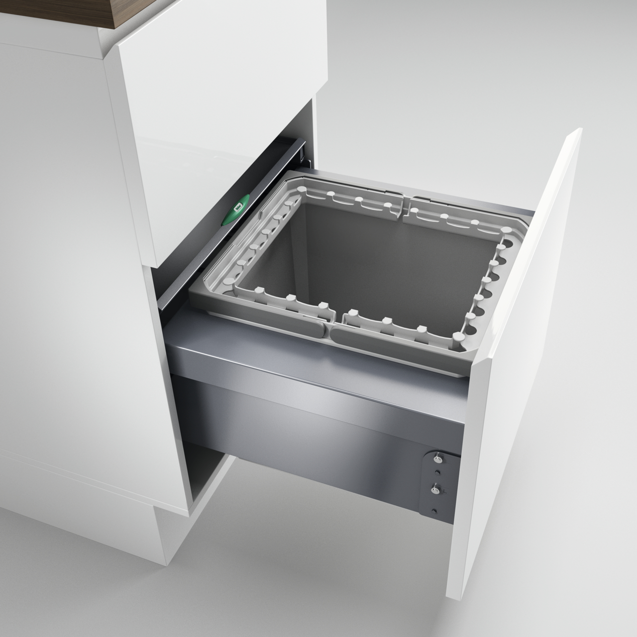 Naber Abfallsammler Cox Base 360 R/500-1 | 50 cm | Hellgrau | Mit Deckel | 1 Behälter