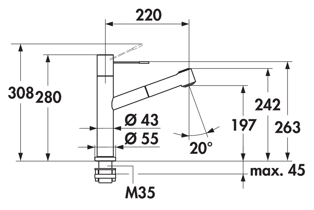 KWC Ono 7 | Fensterarmatur | Küchenarmatur | Hochdruck | Edelstahl (5022341)