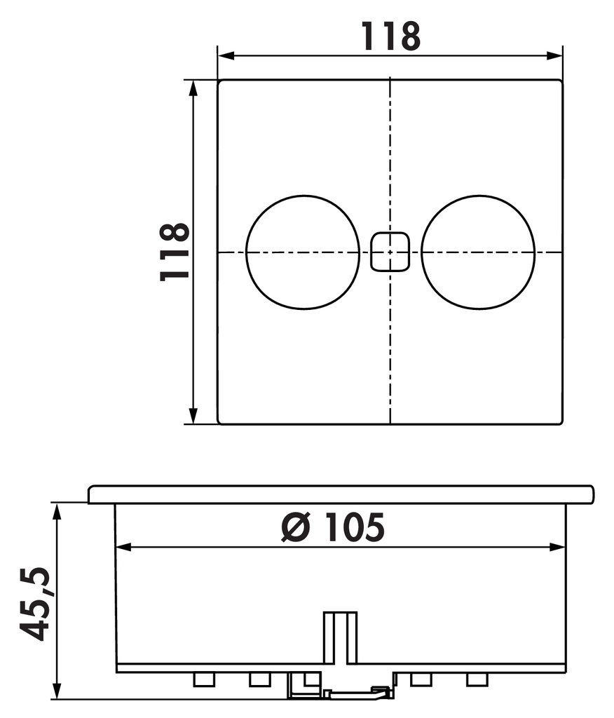 Naber Duplex E | 3-fach Einbau-Steckdose | Edelstahl | USB (7054004)