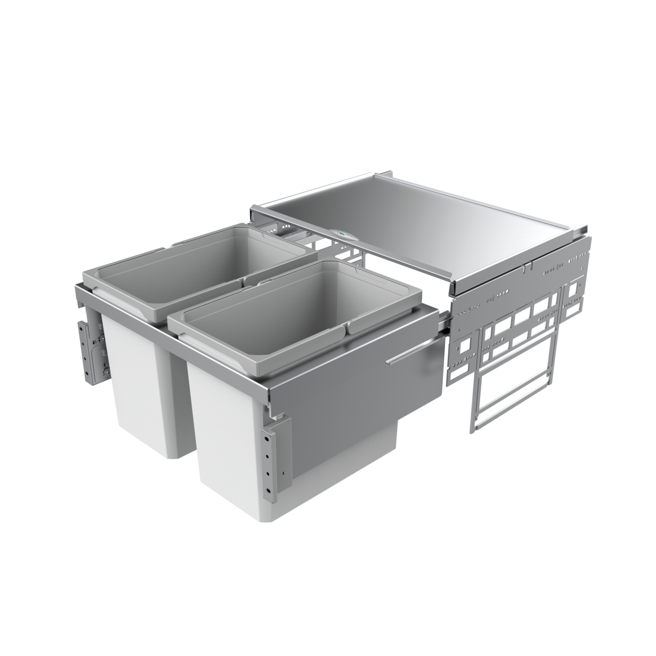 Naber Abfallsammler Cox Base 360 S/600-2 | 60 cm | Hellgrau | Mit Deckel | 2 Behälter