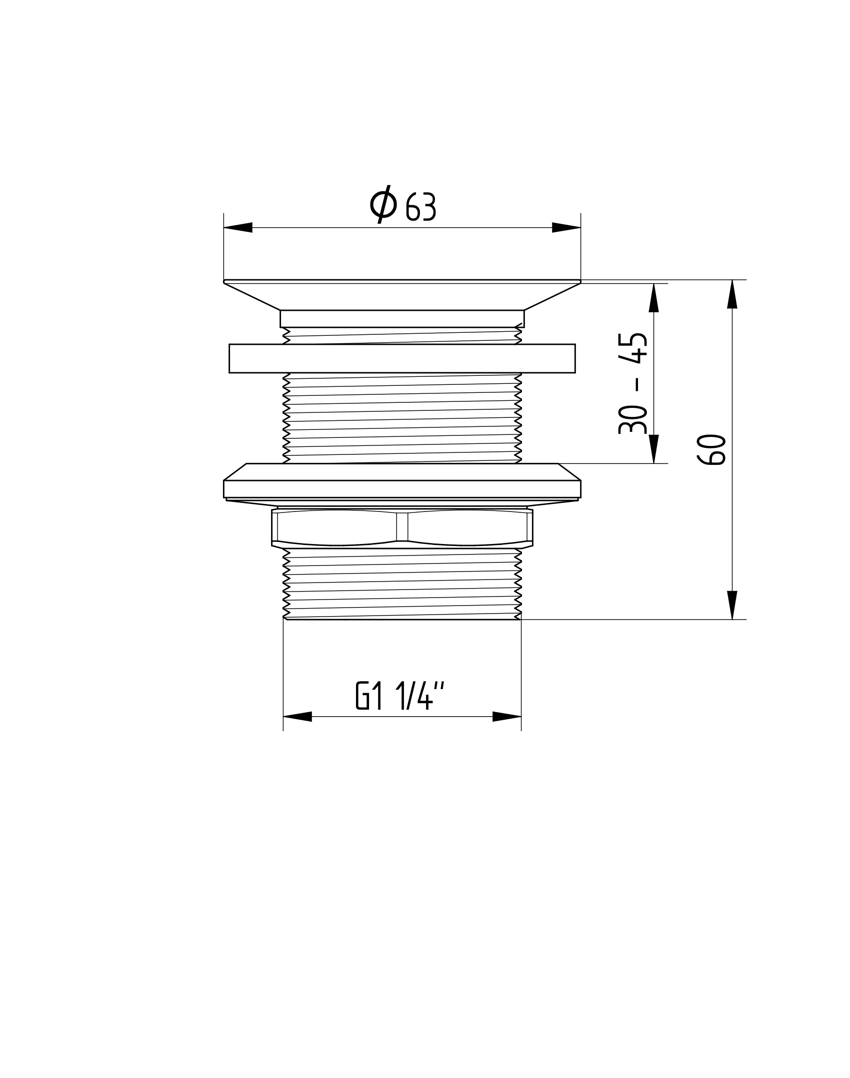 Avenraius Siebventil 1 ¼" ohne Überlauf (900 4210 010)