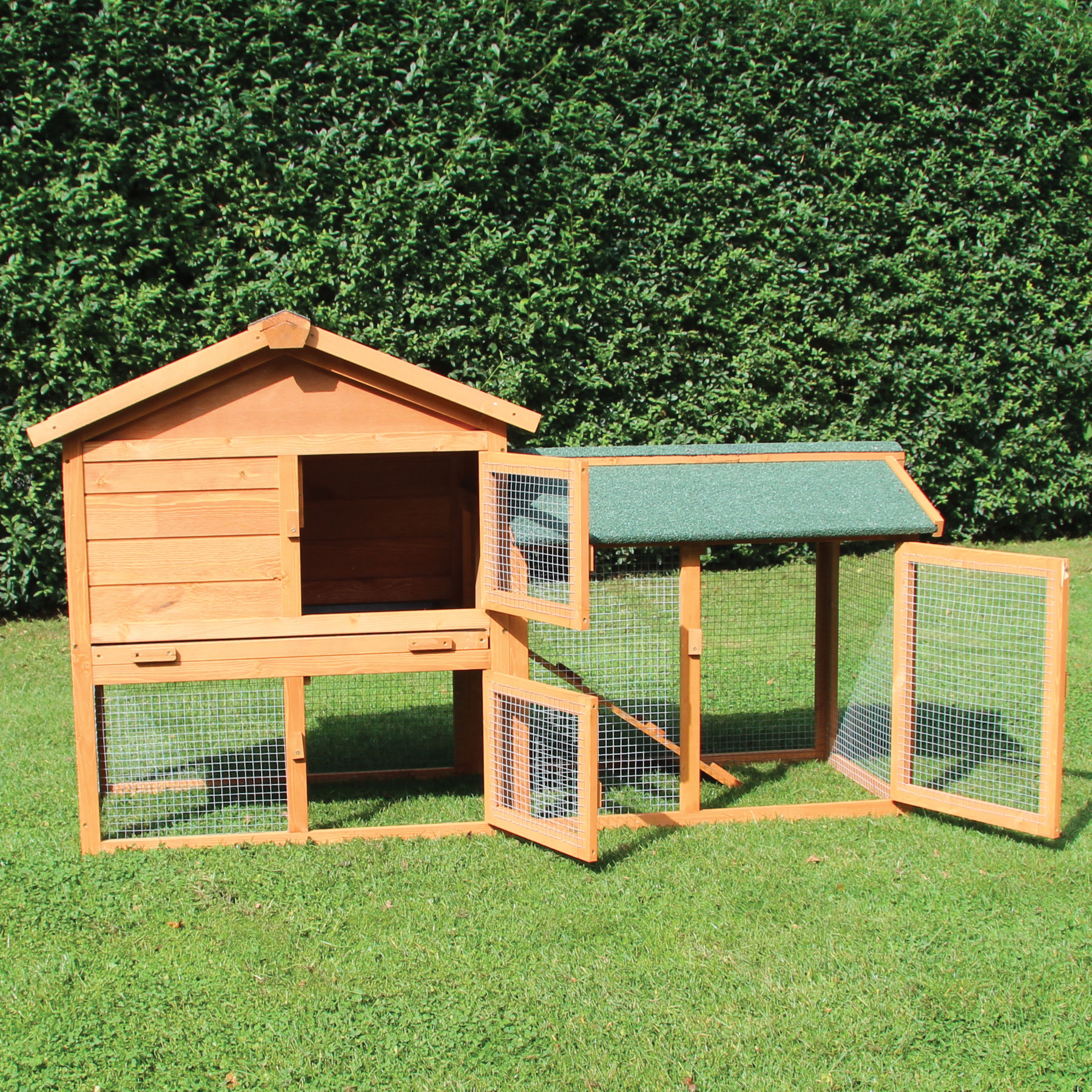 Hasenstall / Kaninchenstall "Klopfer“ - Kleintierstall mit hochwertiger Kunststoffschublade