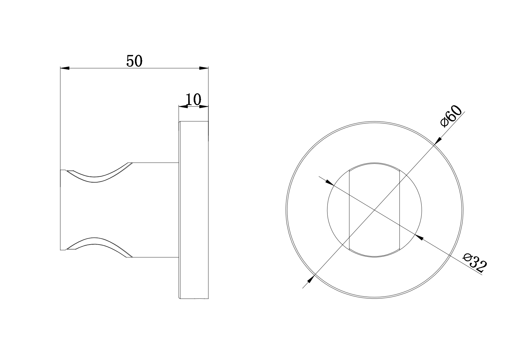 Avenraius Brausewandhalter Messing verchromt rund (900 6995 010)