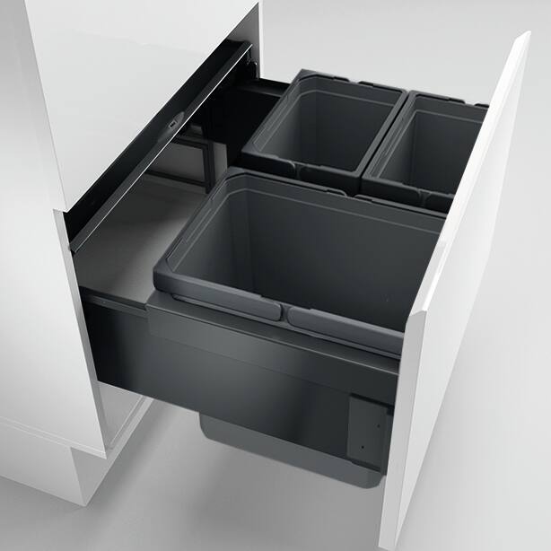 Naber Abfallsammler Cox Base 360 K/600-3 | 60 cm | Anthrazit | 3 Behälter