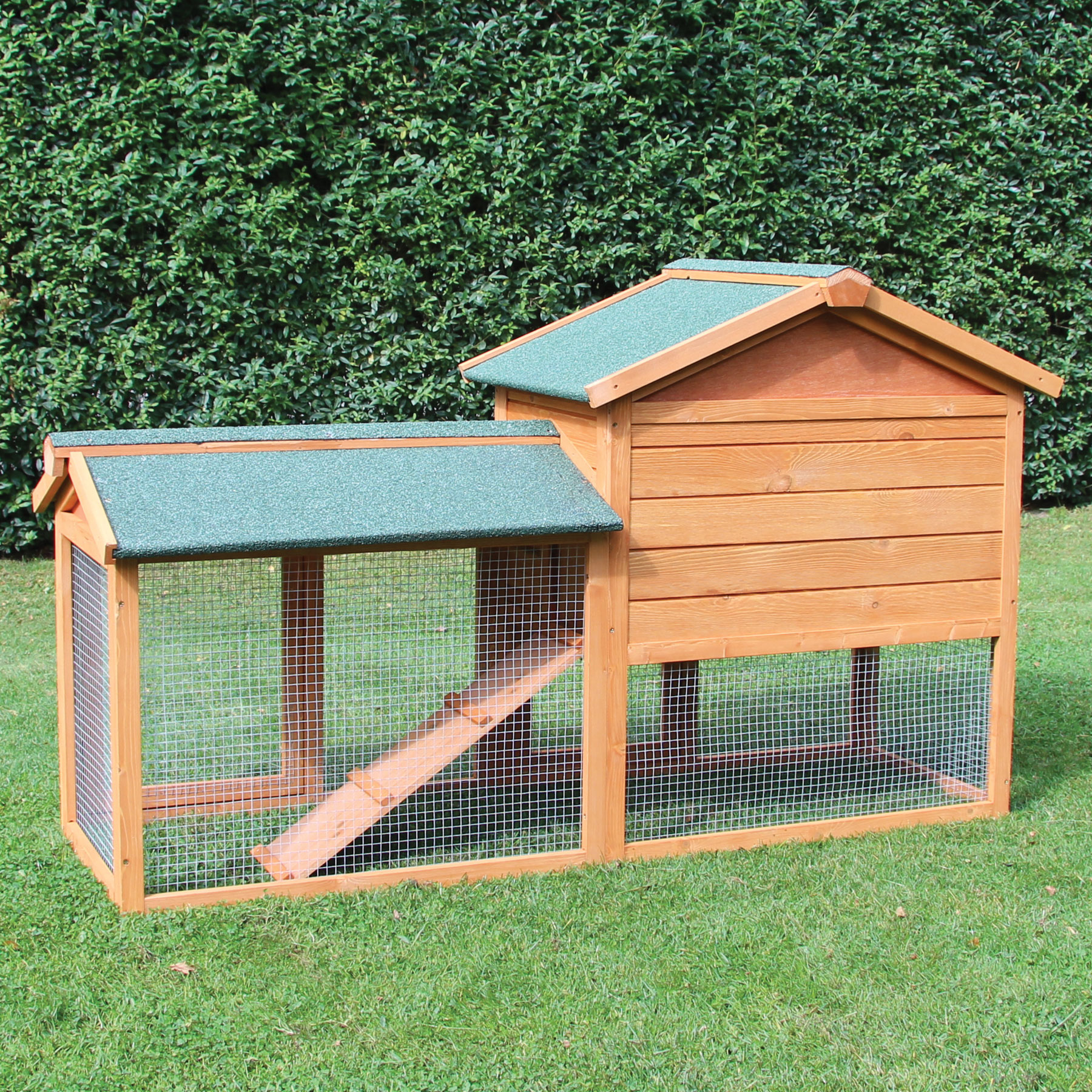 Hasenstall / Kaninchenstall "Klopfer“ - Kleintierstall mit hochwertiger Kunststoffschublade