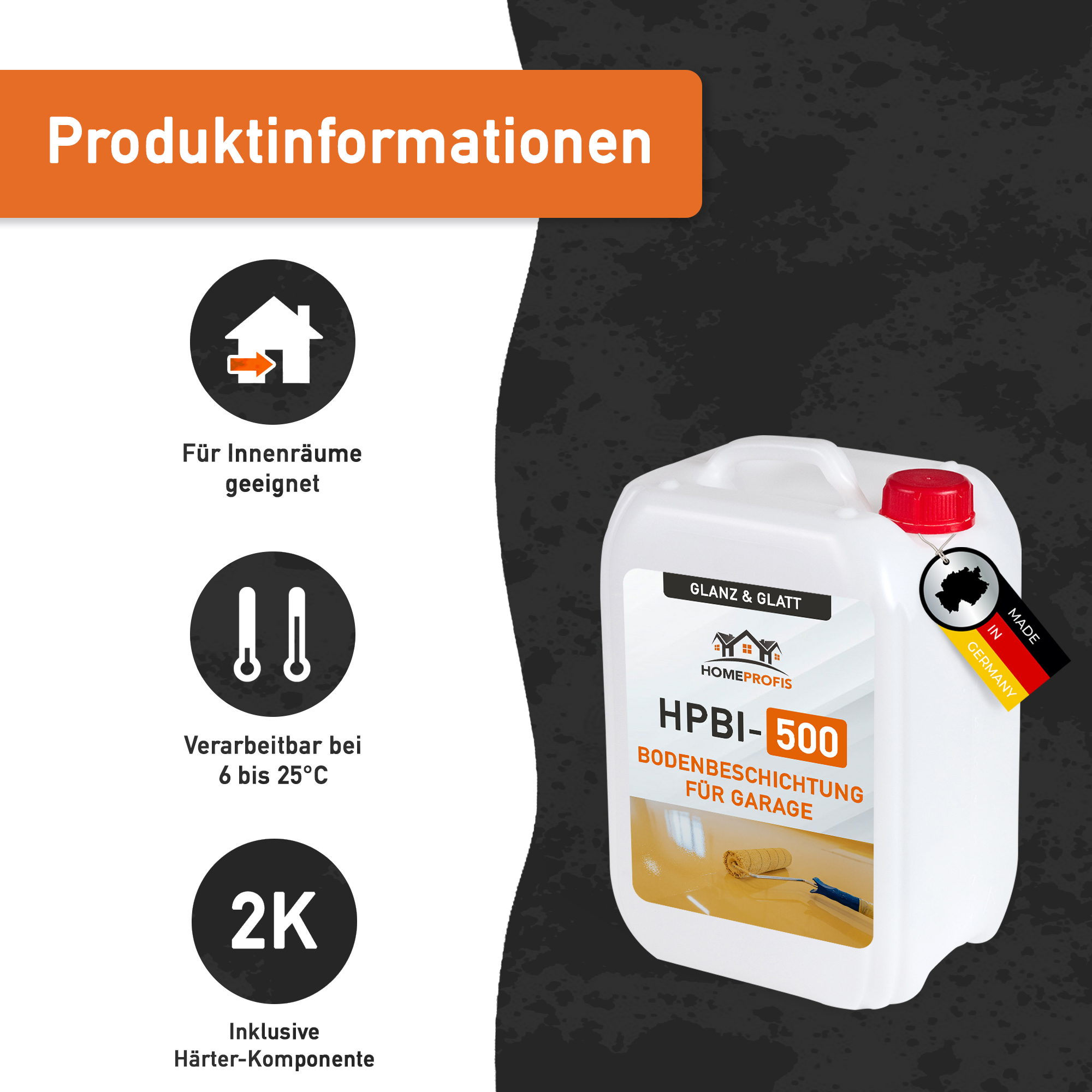 HPBI-500 glatte 2K Epoxidharz Bodenfarbe für Innen