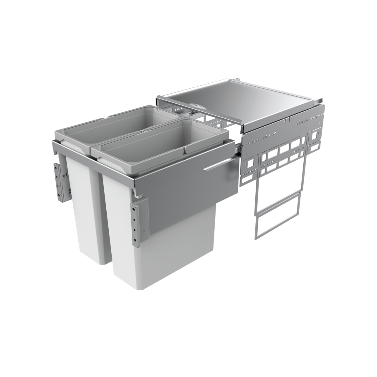 Naber Abfallsammler Cox Base 460 S/450-2 | 45 cm | Hellgrau | Mit Deckel | 2 Behälter