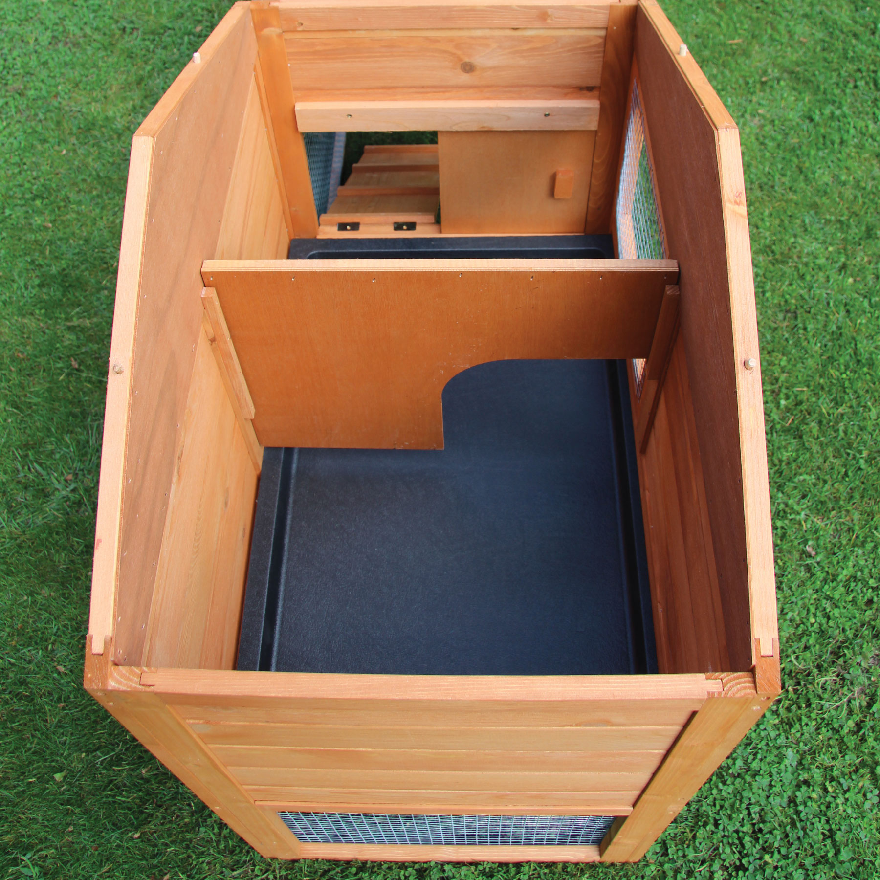 Hasenstall / Kaninchenstall "Klopfer“ - Kleintierstall mit hochwertiger Kunststoffschublade