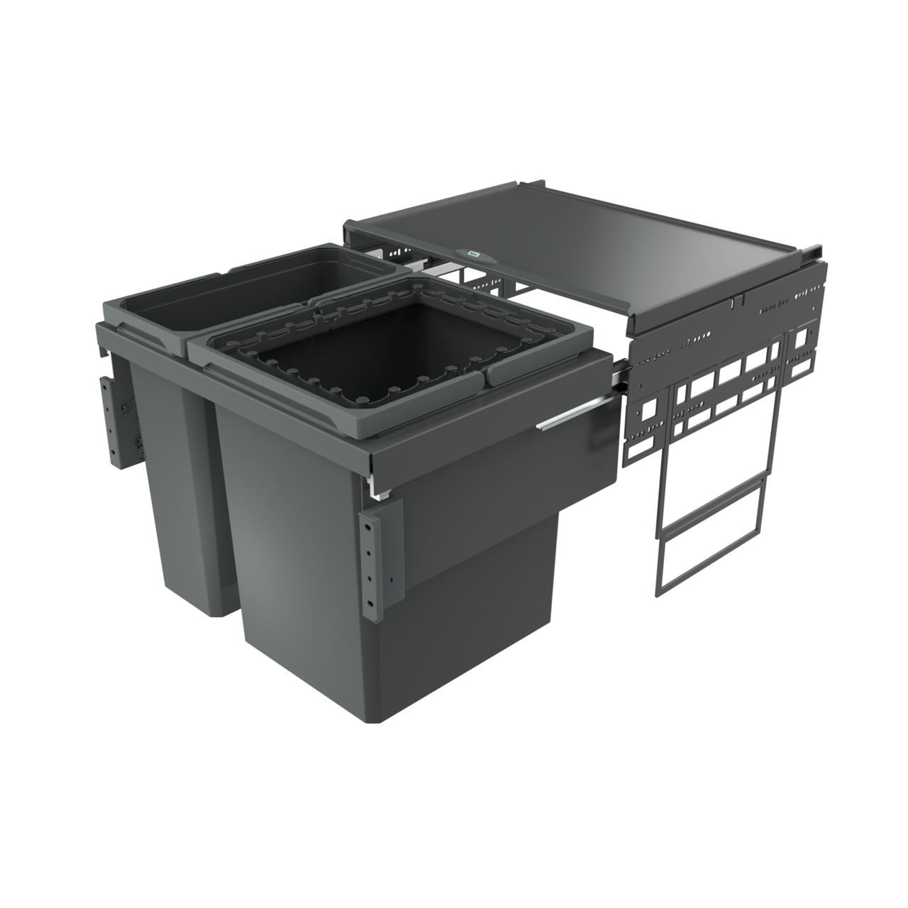 Naber Abfallsammler Cox Base 460 R/600-2 | 60 cm | Anthrazit | Mit Deckel | 2 Behälter