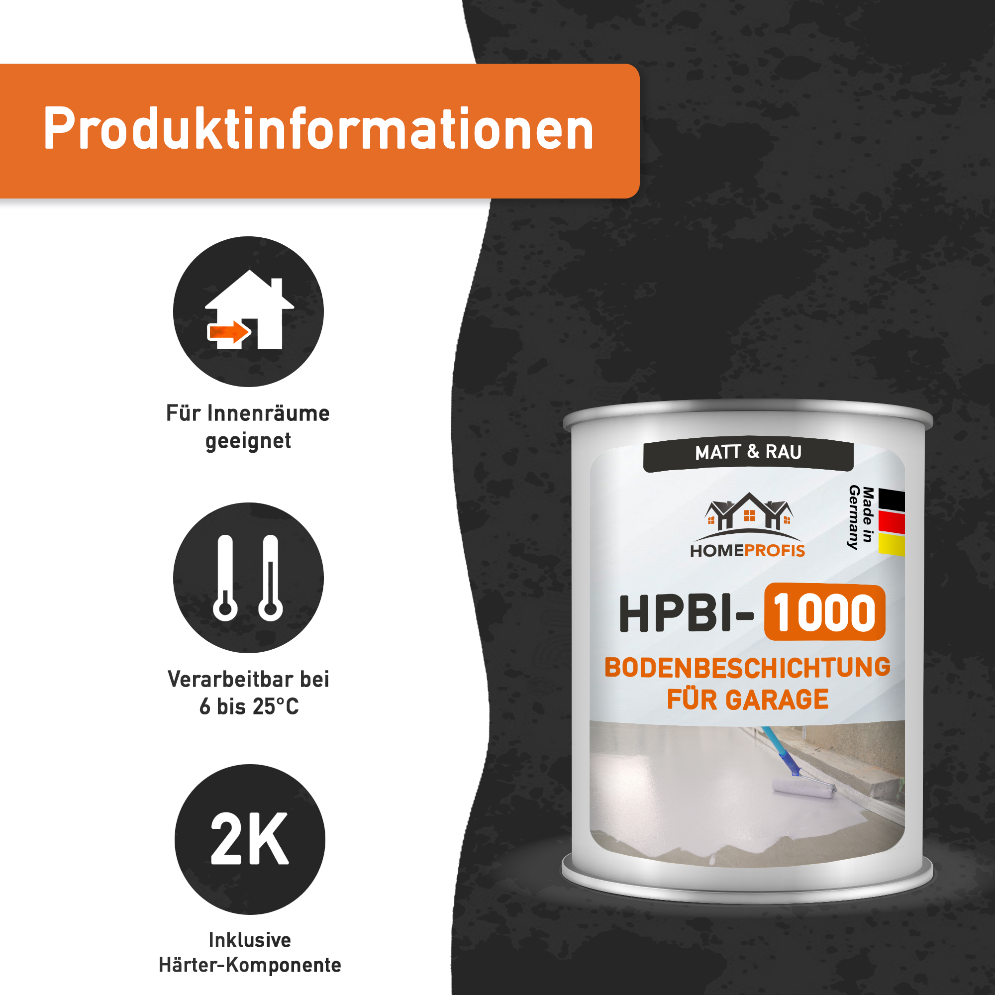 HPBI-1000 rutschfeste 2K Epoxidharz Bodenfarbe für Innen