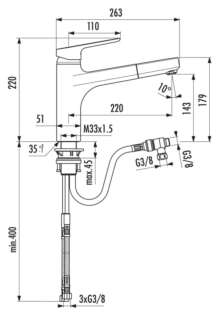 Ideal Standard Ceraplan 3 | Küchenarmatur | Niederdruck | Chrom (5024105)