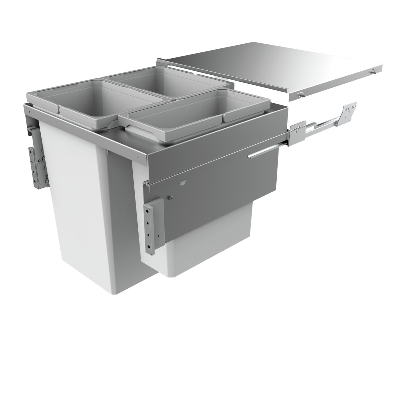 Naber Abfallsammler Cox Clan 580/600-3 | 60 cm | Hellgrau | Mit Deckel | 3 Behälter