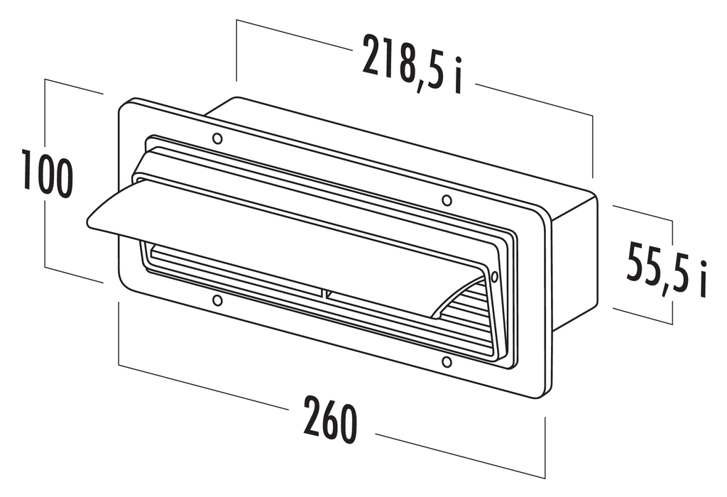 Naber T-GILÜF 1 Breitkanal-Gitter-Außenhaube in Ziegelrot (4021056)