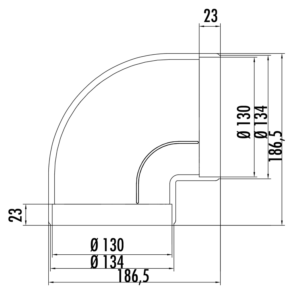Naber R-RBV flow 125 Rohrbogen 90° (4052014)
