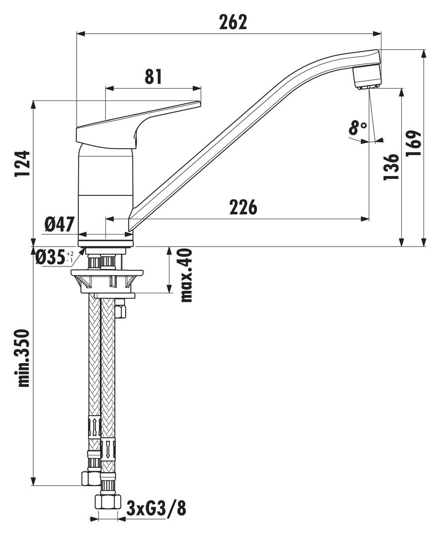 Ideal Standard Cerafit 1 | Küchenarmatur | Niederdruck | Chrom (5024151)