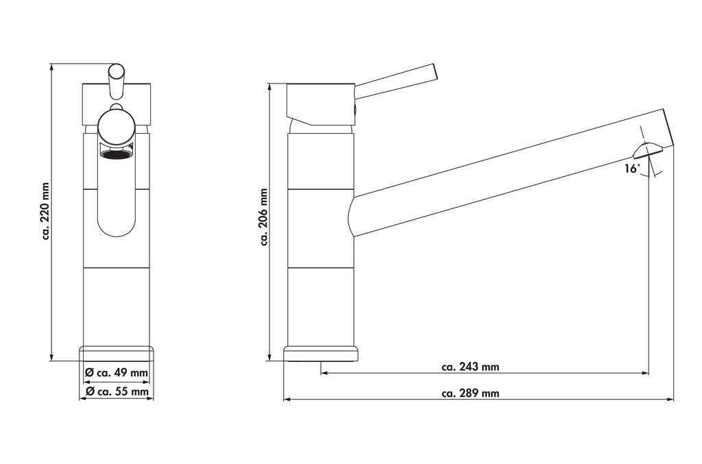 Armate Linea Glacier 1 | Küchenarmatur | Hochdruck | Chrom (5011068)