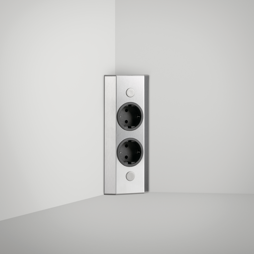 Naber Mira ES5 | 2-fach Eck-Steckdose | Edelstahl (7053113)