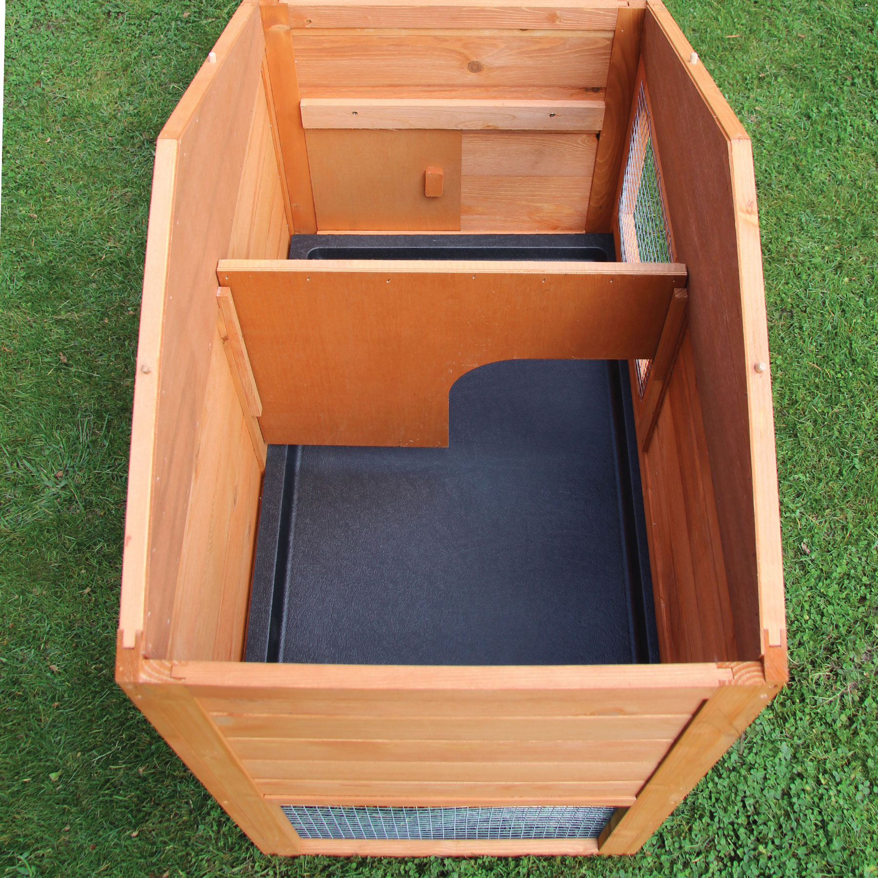 Hasenstall / Kaninchenstall "Klopfer“ - Kleintierstall mit hochwertiger Kunststoffschublade