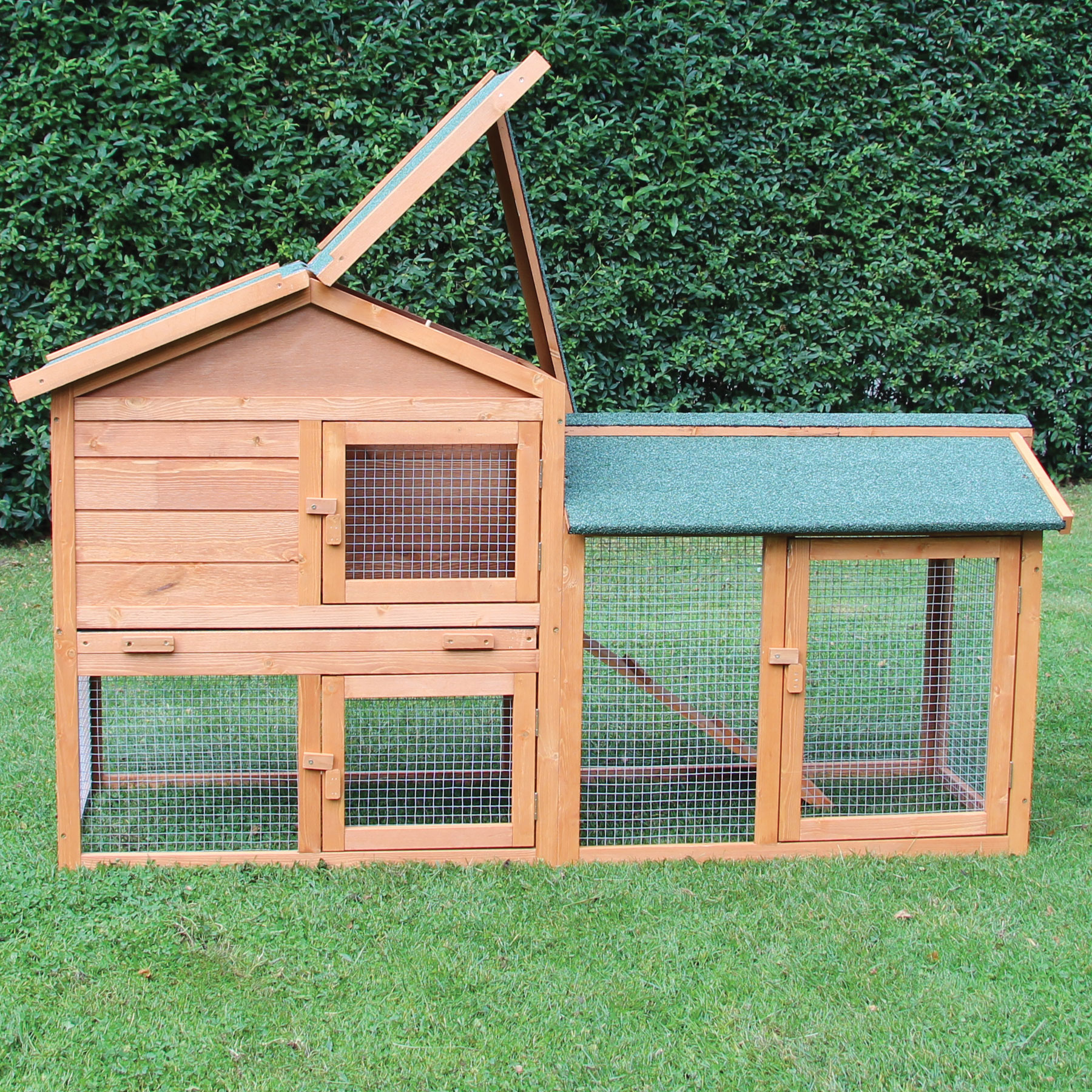 Hasenstall / Kaninchenstall "Klopfer“ - Kleintierstall mit hochwertiger Kunststoffschublade