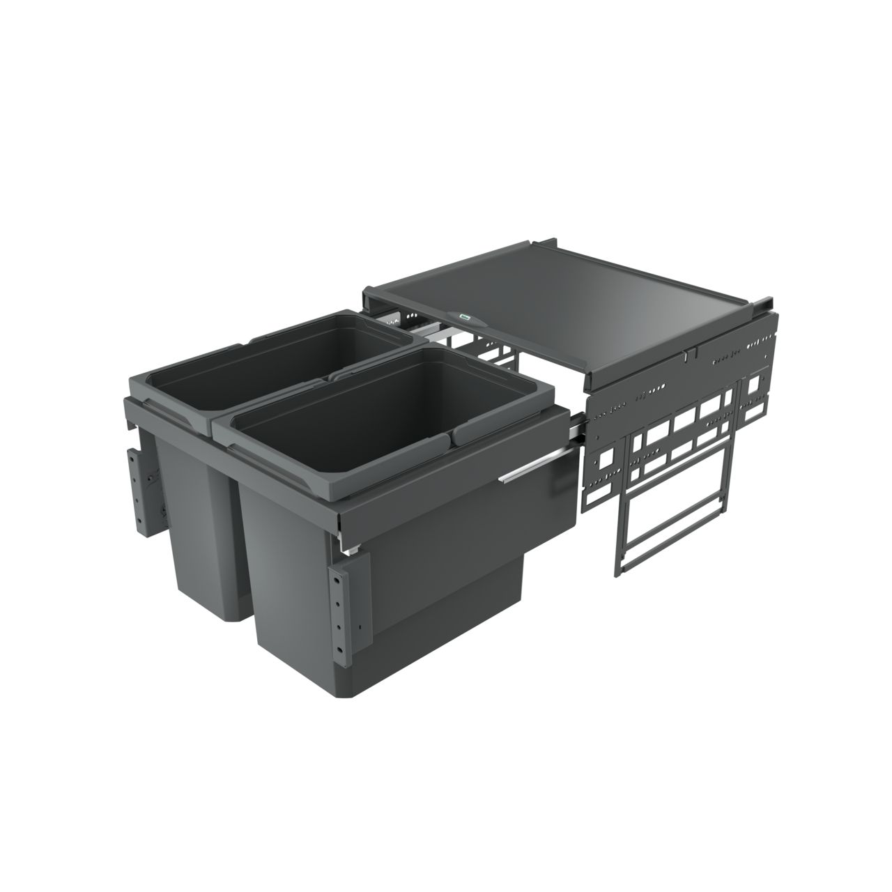 Naber Abfallsammler Cox Base 360 S/500-2 | 50 cm | Anthrazit | Mit Deckel | 2 Behälter