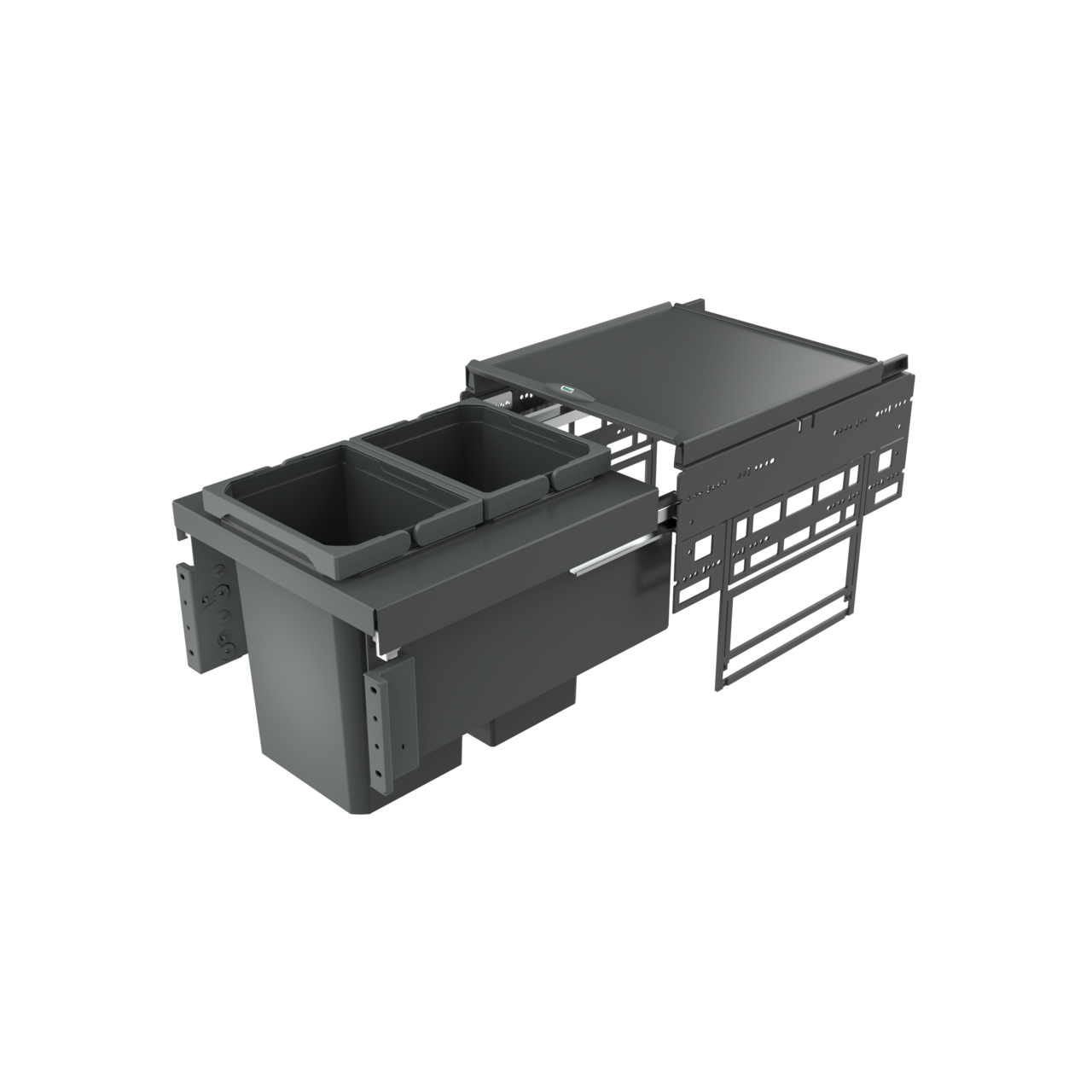 Naber Abfallsammler Cox Base 360 S/400-2 | 40 cm | Anthrazit | 2 Behälter