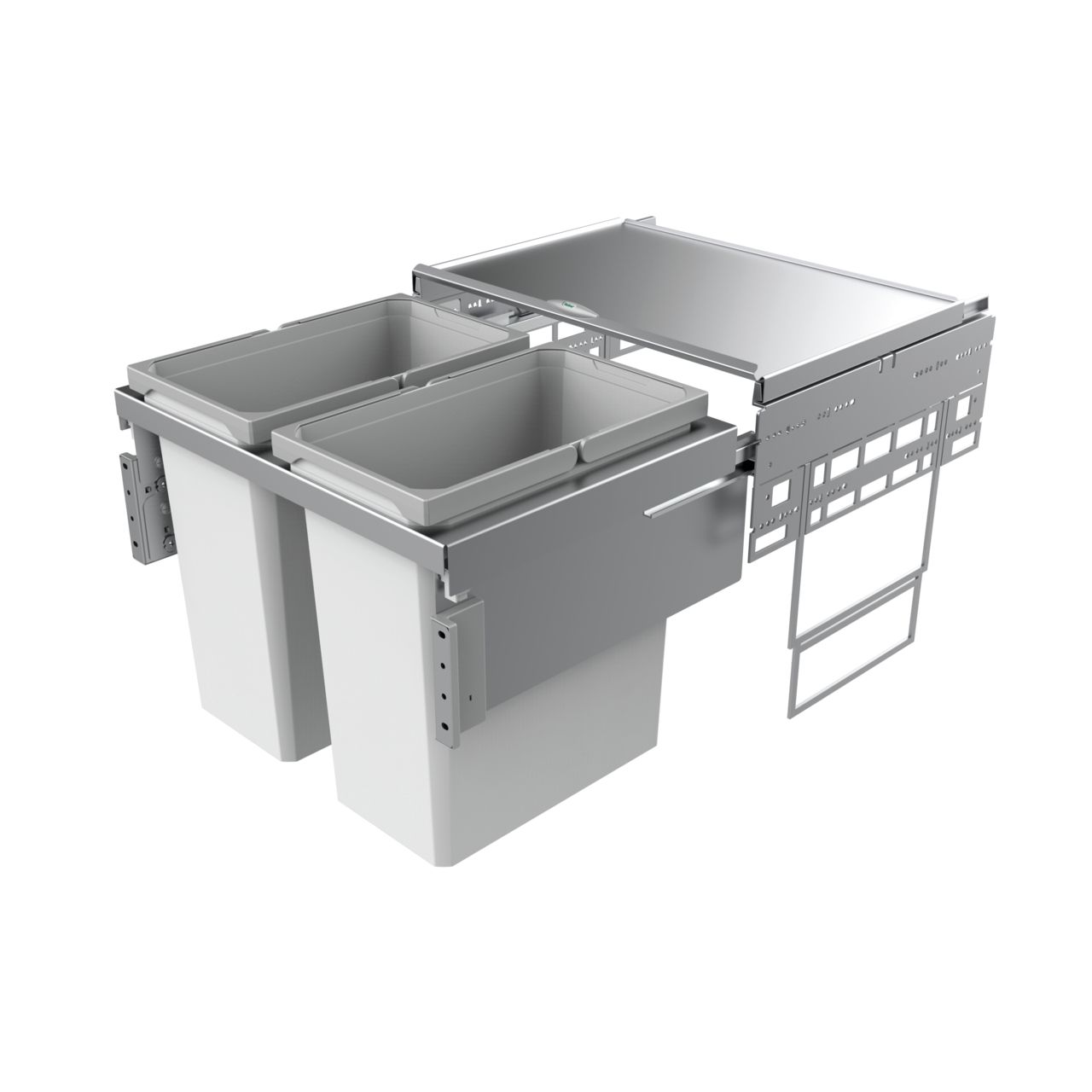 Naber Abfallsammler Cox Base 460 S/600-2 | 60 cm | Hellgrau | Mit Deckel | 2 Behälter