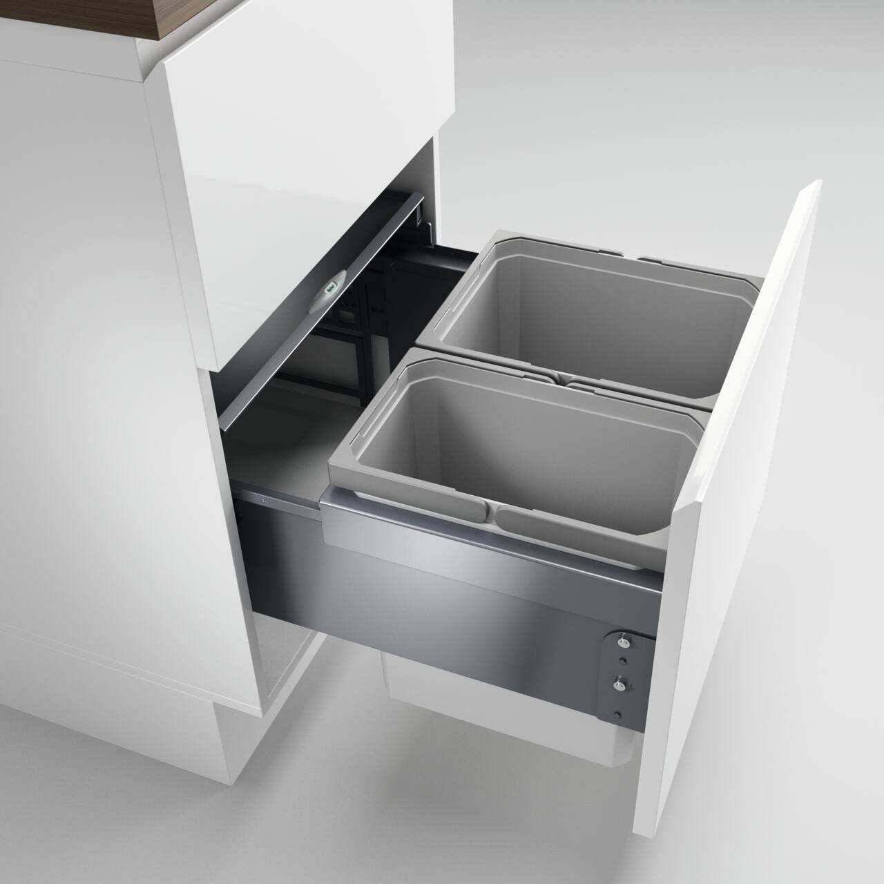 Naber Abfallsammler Cox Base 360 K/500-2 | 50 cm | Hellgrau | 2 Behälter